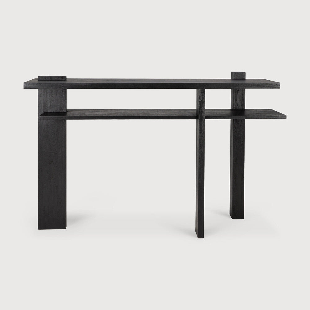 Ethnicraft Abstract Console Table in teak, FSC-certified solid teak