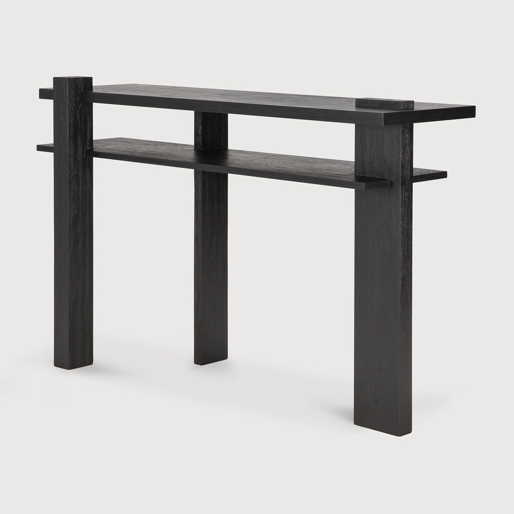 Ethnicraft Abstract Console Table in teak, FSC-certified solid teak