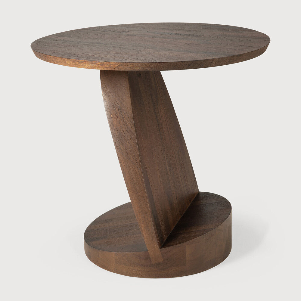 Ethnicraft Oblic Side Table in teak, FSC-certified solid teak with varnished finish