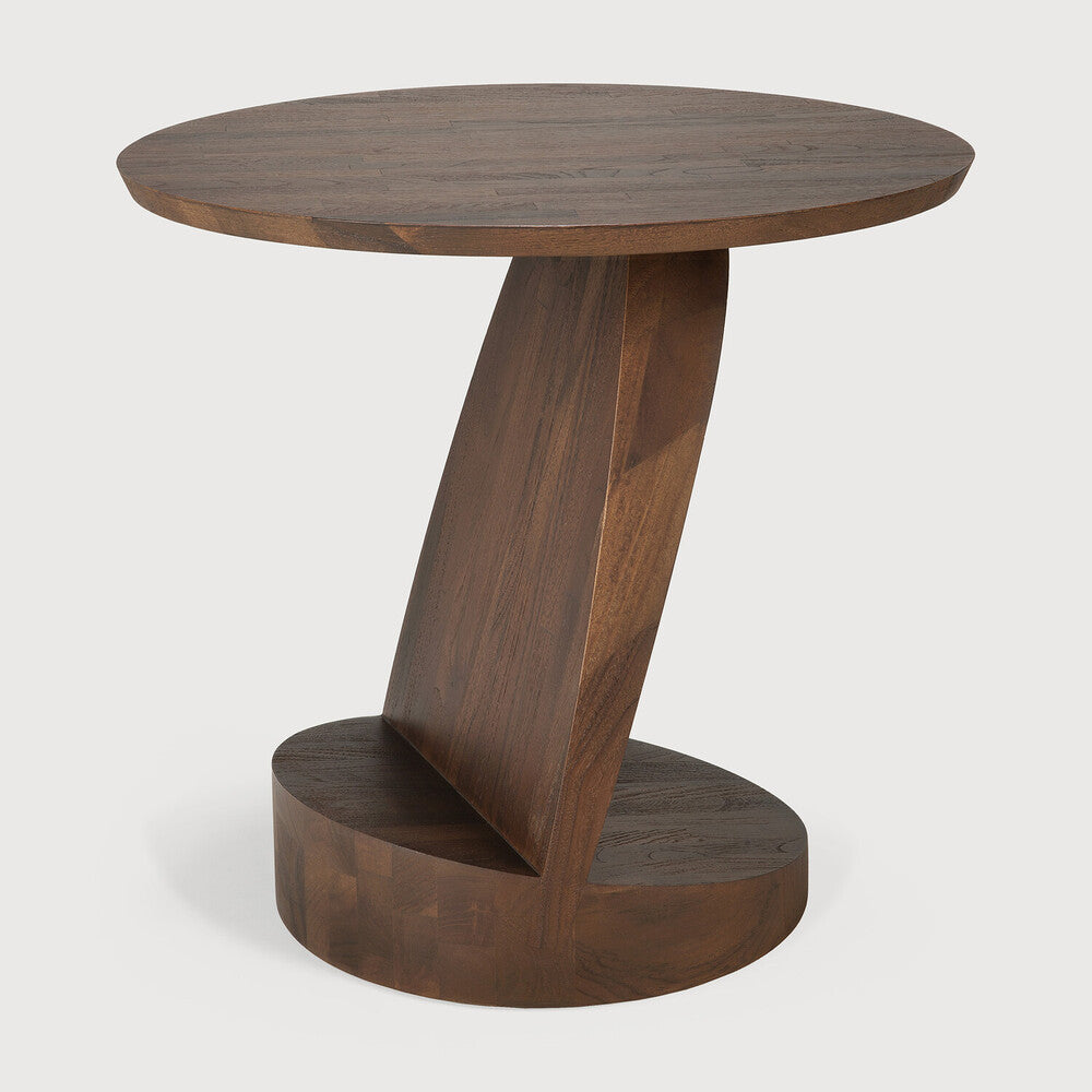 Ethnicraft Oblic Side Table in teak, FSC-certified solid teak with varnished finish