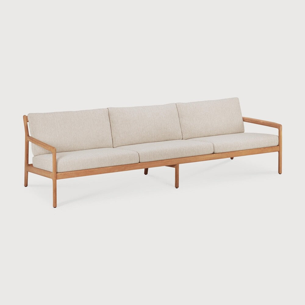 Ethnicraft Jack Outdoor 3 Seat Sofa with FSC-certified solid teak frame