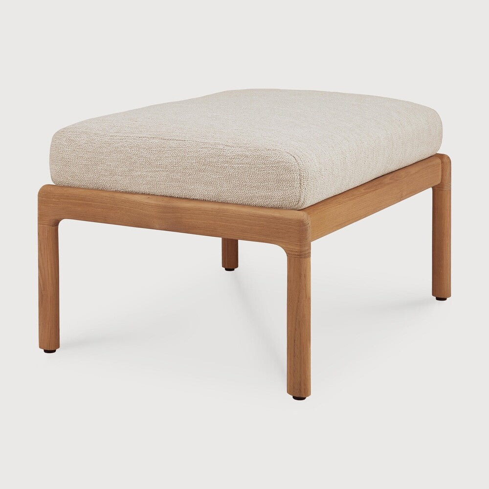 Ethnicraft Jack Outdoor Footstool with FSC-certified solid teak frame