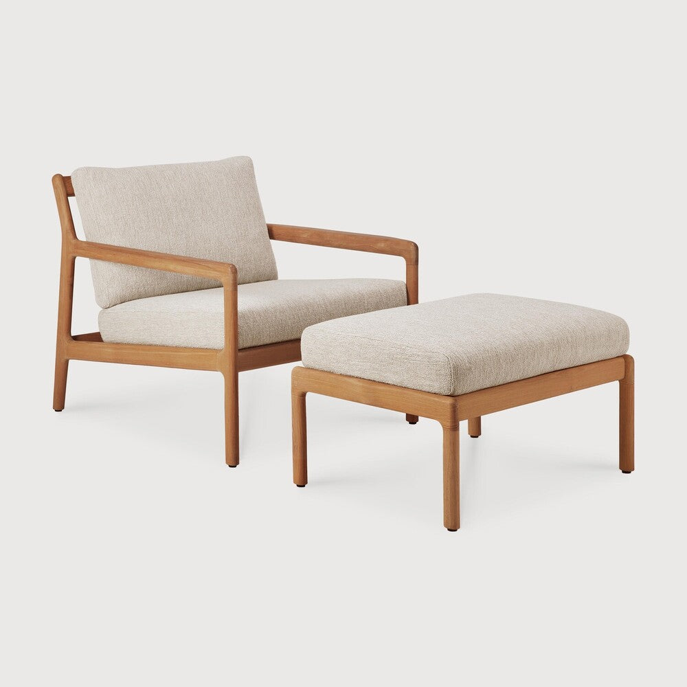 Ethnicraft Jack Outdoor Footstool with FSC-certified solid teak frame