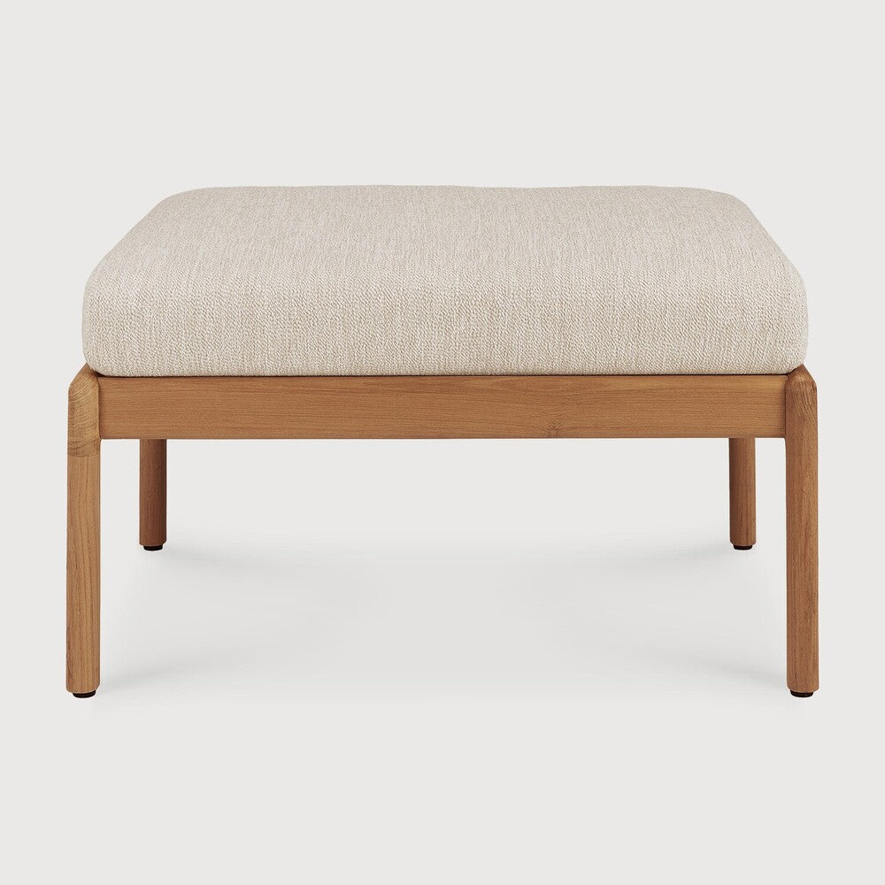 Ethnicraft Jack Outdoor Footstool with FSC-certified solid teak frame