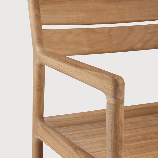 Ethnicraft Jack Outdoor Dining Chair Frame in teak styled in a dining room
