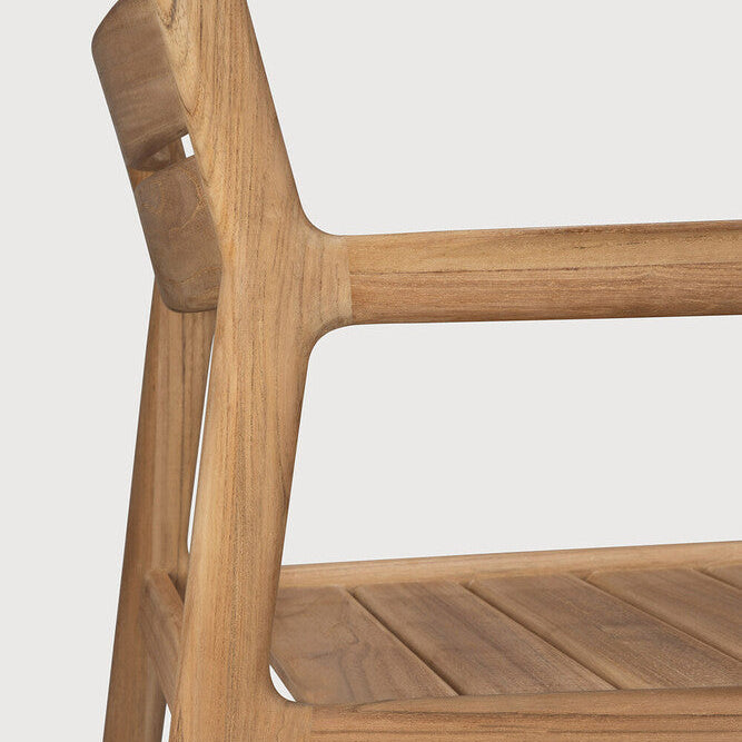 Ethnicraft Jack Outdoor Dining Chair Frame in teak styled in a dining room