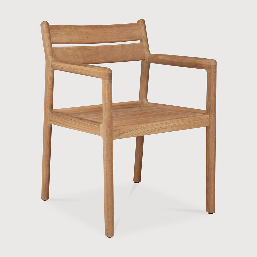 Ethnicraft Jack Outdoor Dining Chair in teak styled in a dining room