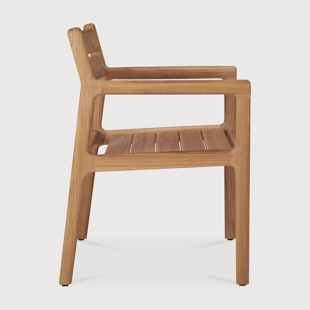 Ethnicraft Jack Outdoor Dining Chair Frame in teak styled in a dining room