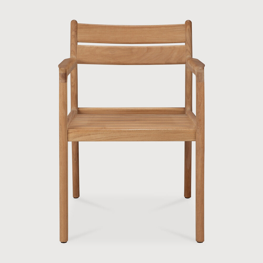 Ethnicraft Jack Outdoor Dining Chair Frame in teak styled in a dining room