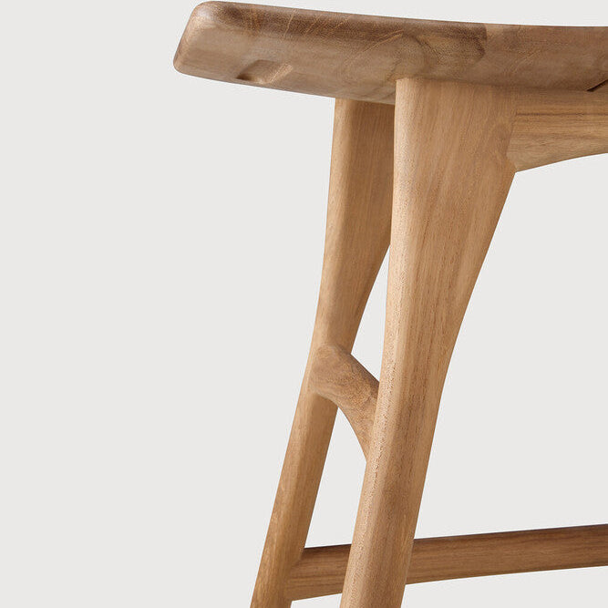 Ethnicraft Osso Outdoor Stool Frame in teak, FSC-certified solid teak