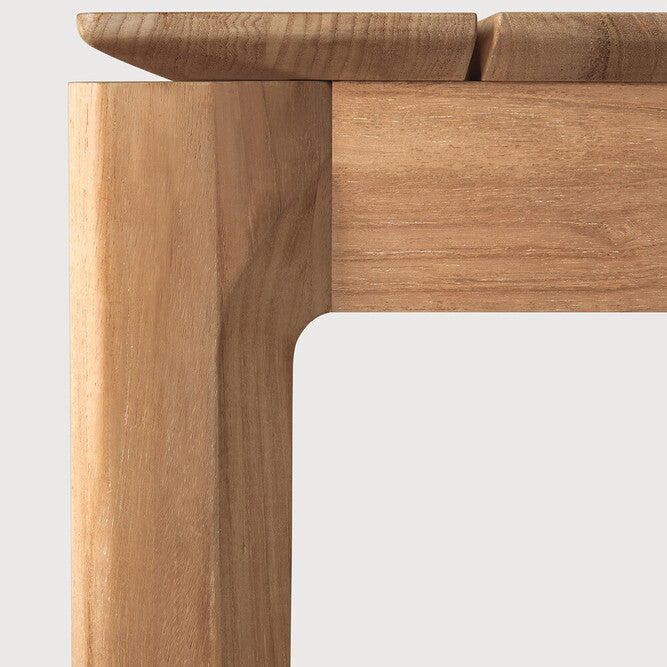 Ethnicraft Bok Outdoor Extendable Dining Table in teak styled in a dining room