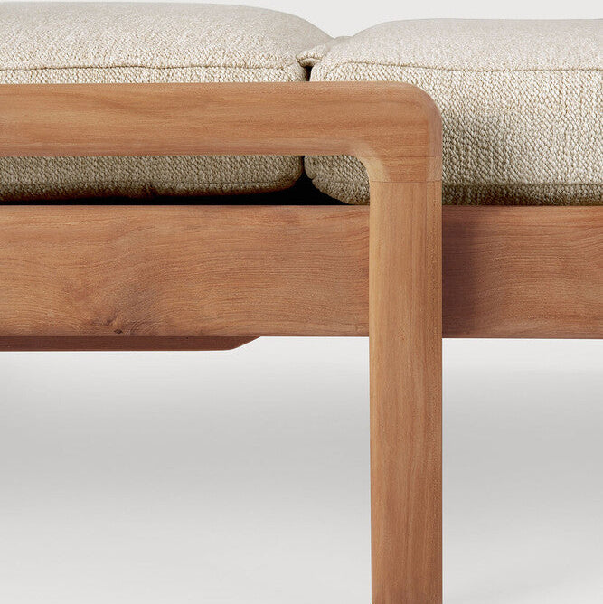 Ethnicraft Jack Outdoor Adjustable Lounger in teak, FSC-certified solid teak with natural finish