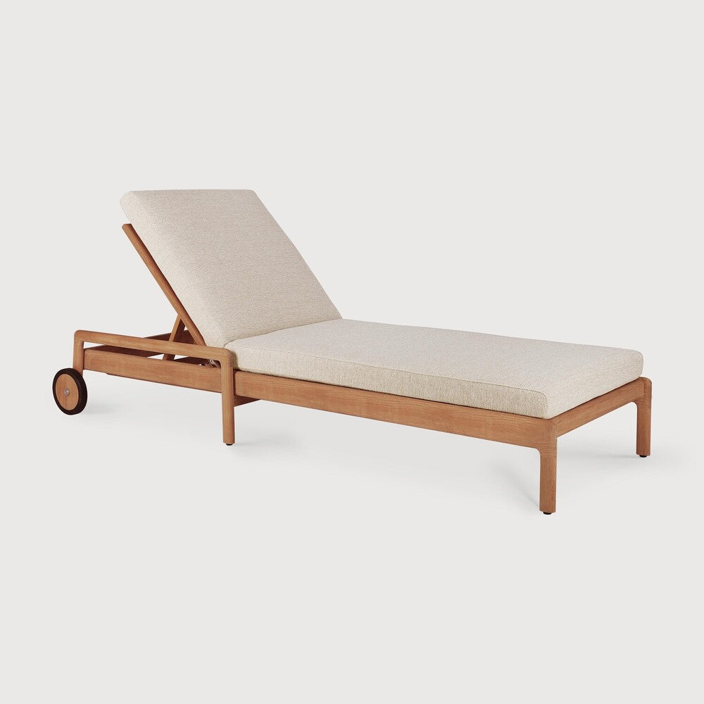 Ethnicraft Jack Outdoor Adjustable Lounger in teak, FSC-certified solid teak with natural finish