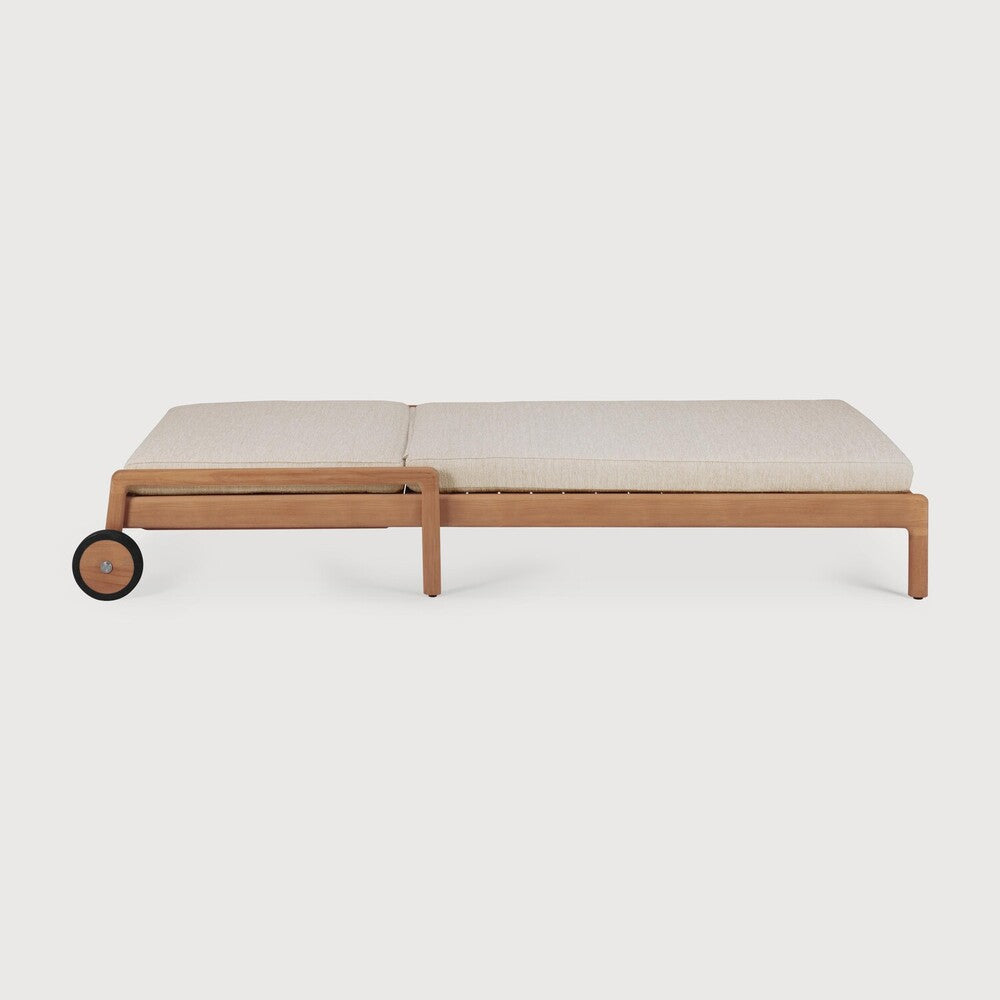 Ethnicraft Jack Outdoor Adjustable Lounger in teak, FSC-certified solid teak with natural finish
