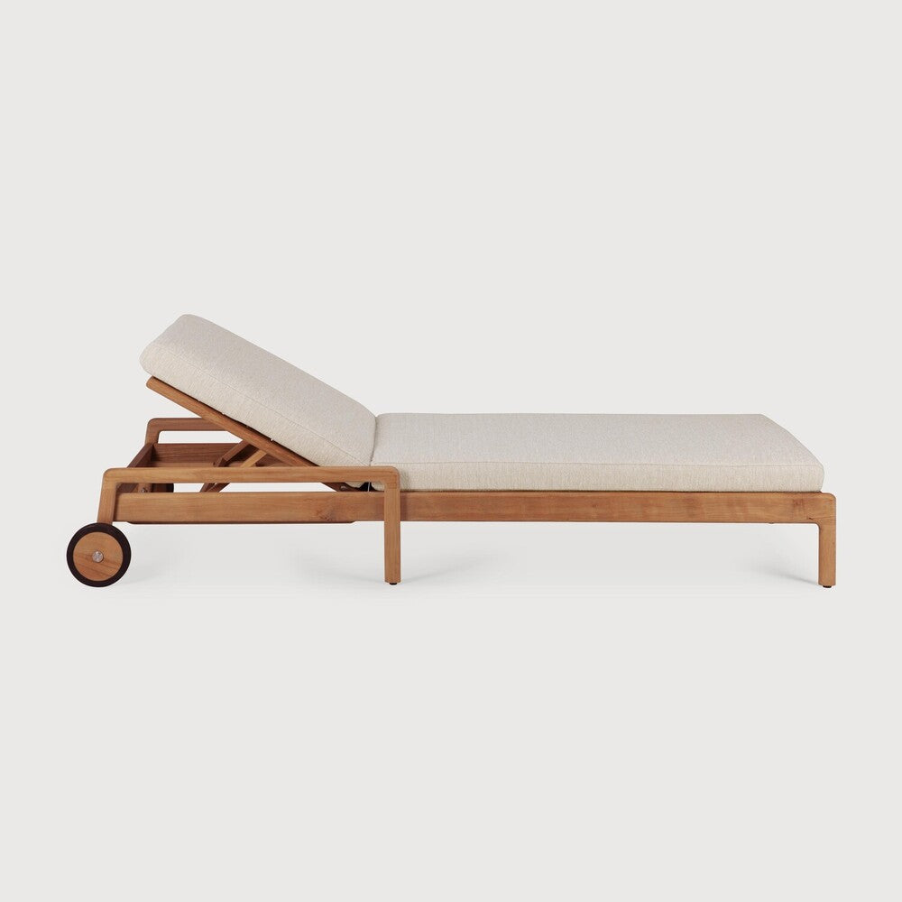 Ethnicraft Jack Outdoor Adjustable Lounger in teak, FSC-certified solid teak with natural finish