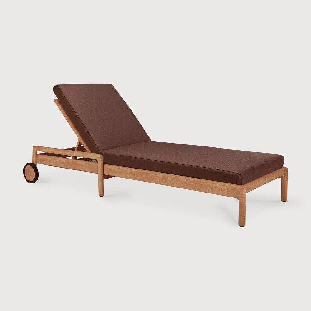 Ethnicraft Jack Outdoor Adjustable Lounger in teak, FSC-certified solid teak