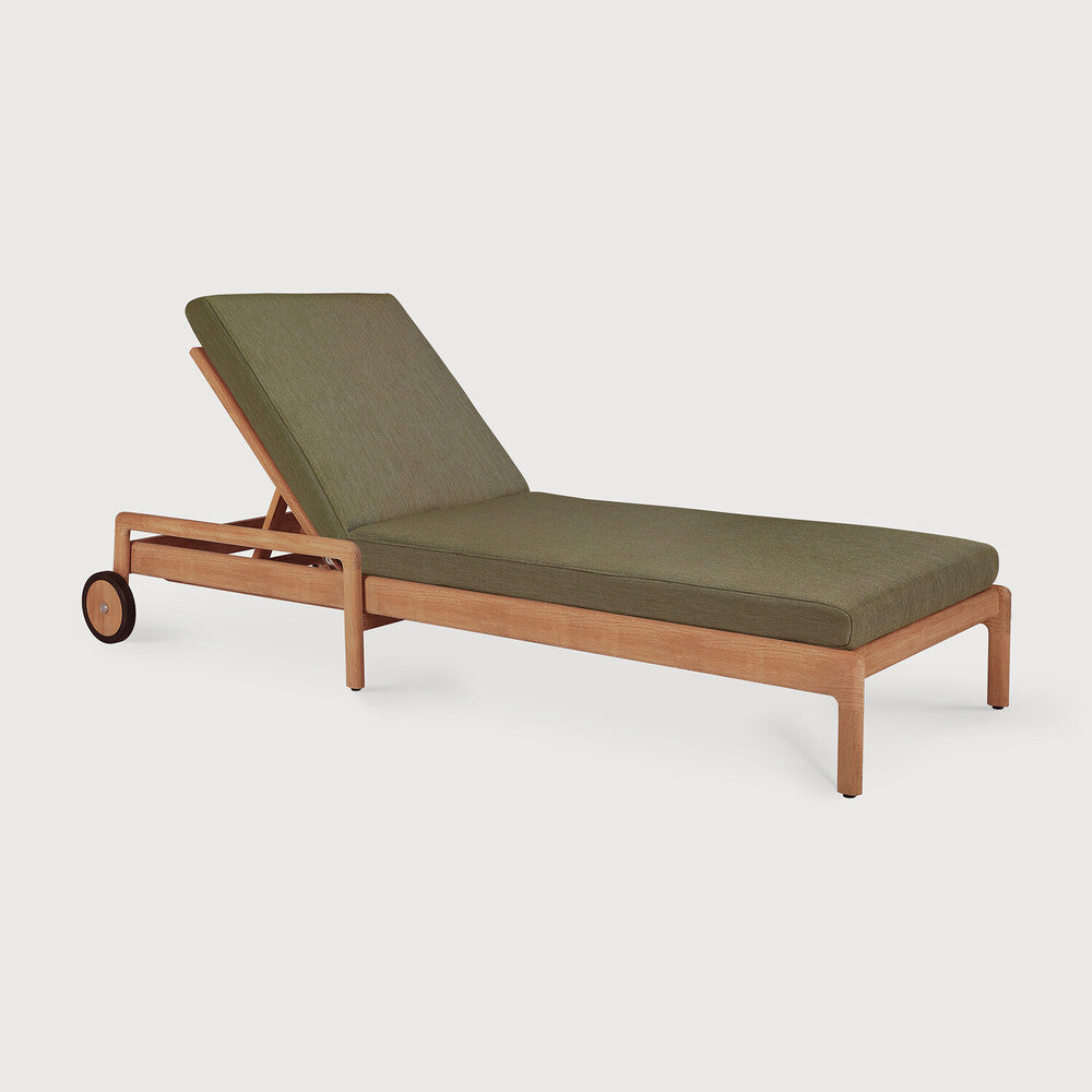 Ethnicraft Jack Outdoor Adjustable Lounger in teak, FSC-certified solid teak