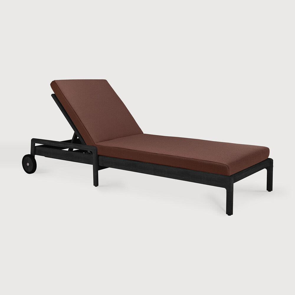 Ethnicraft Jack Outdoor Adjustable Lounger in teak, FSC-certified solid teak with varnished finish