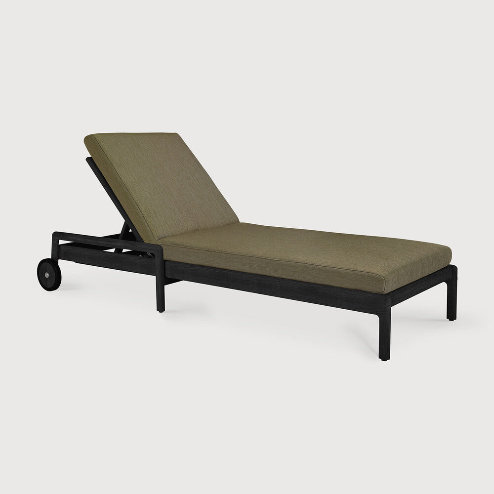 Ethnicraft Jack Outdoor Adjustable Lounger in teak, FSC-certified solid teak with varnished finish