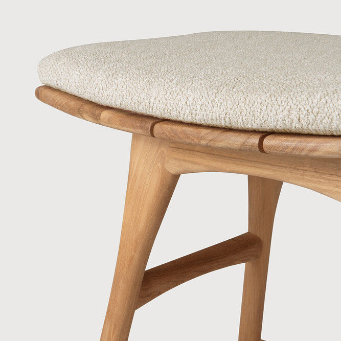 Ethnicraft Osso outdoor stool in teak, FSC-certified solid teak with natural finish