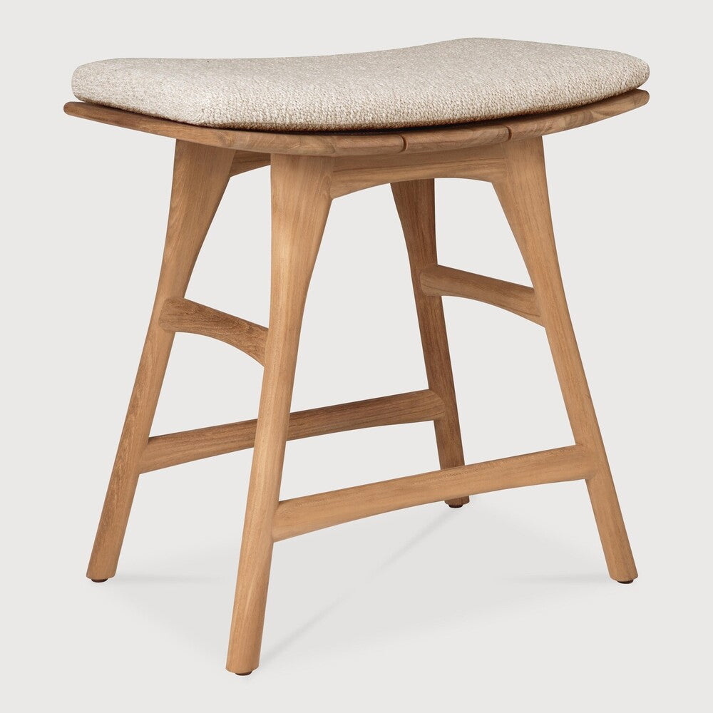Ethnicraft Osso outdoor stool in teak, FSC-certified solid teak with natural finish