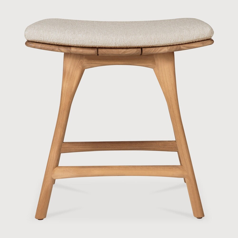 Ethnicraft Osso outdoor stool in teak, FSC-certified solid teak with natural finish