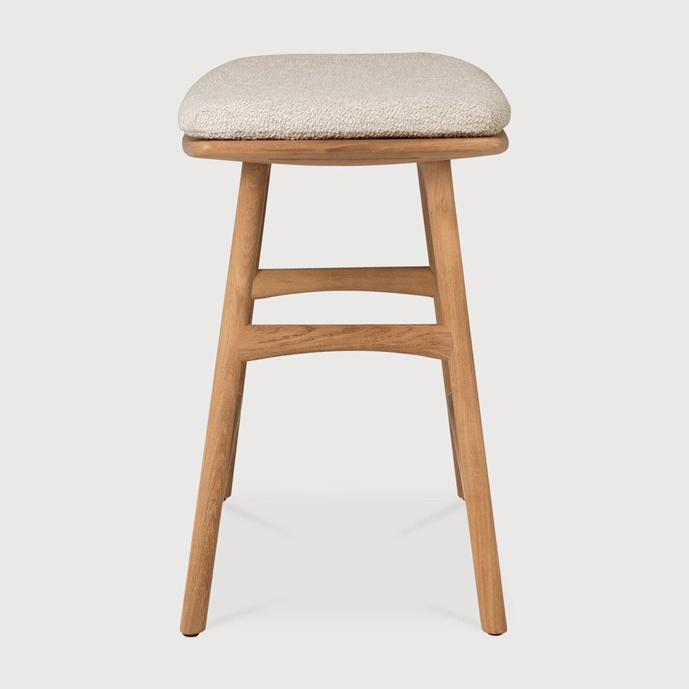 Ethnicraft Osso outdoor stool in teak, FSC-certified solid teak with natural finish