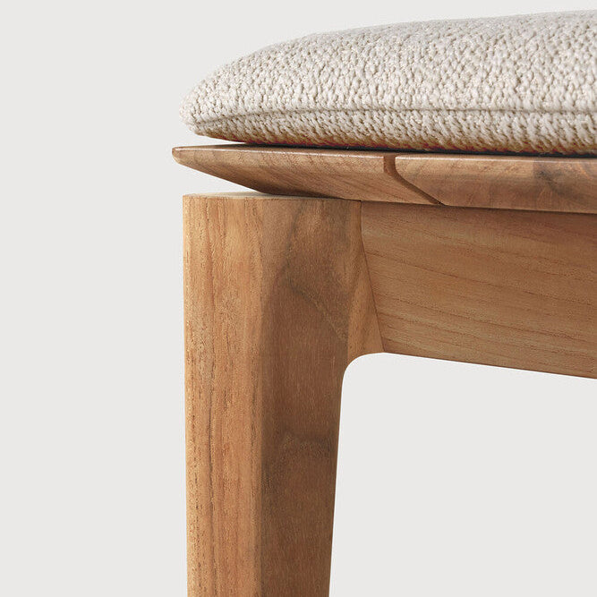 Ethnicraft Bok Outdoor Bench in teak, FSC-certified solid teak with natural finish, Belgian solid wood furniture