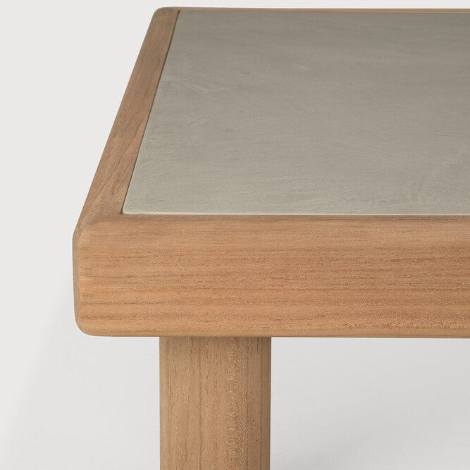 Ethnicraft Monocle Outdoor Coffee Table in teak, FSC-certified solid teak with varnished finish
