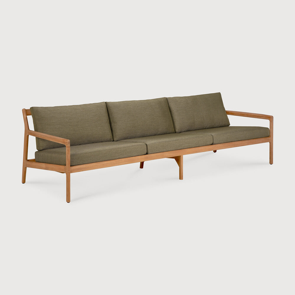 Ethnicraft Jack Outdoor 3 Seat Sofa with FSC-certified solid teak frame