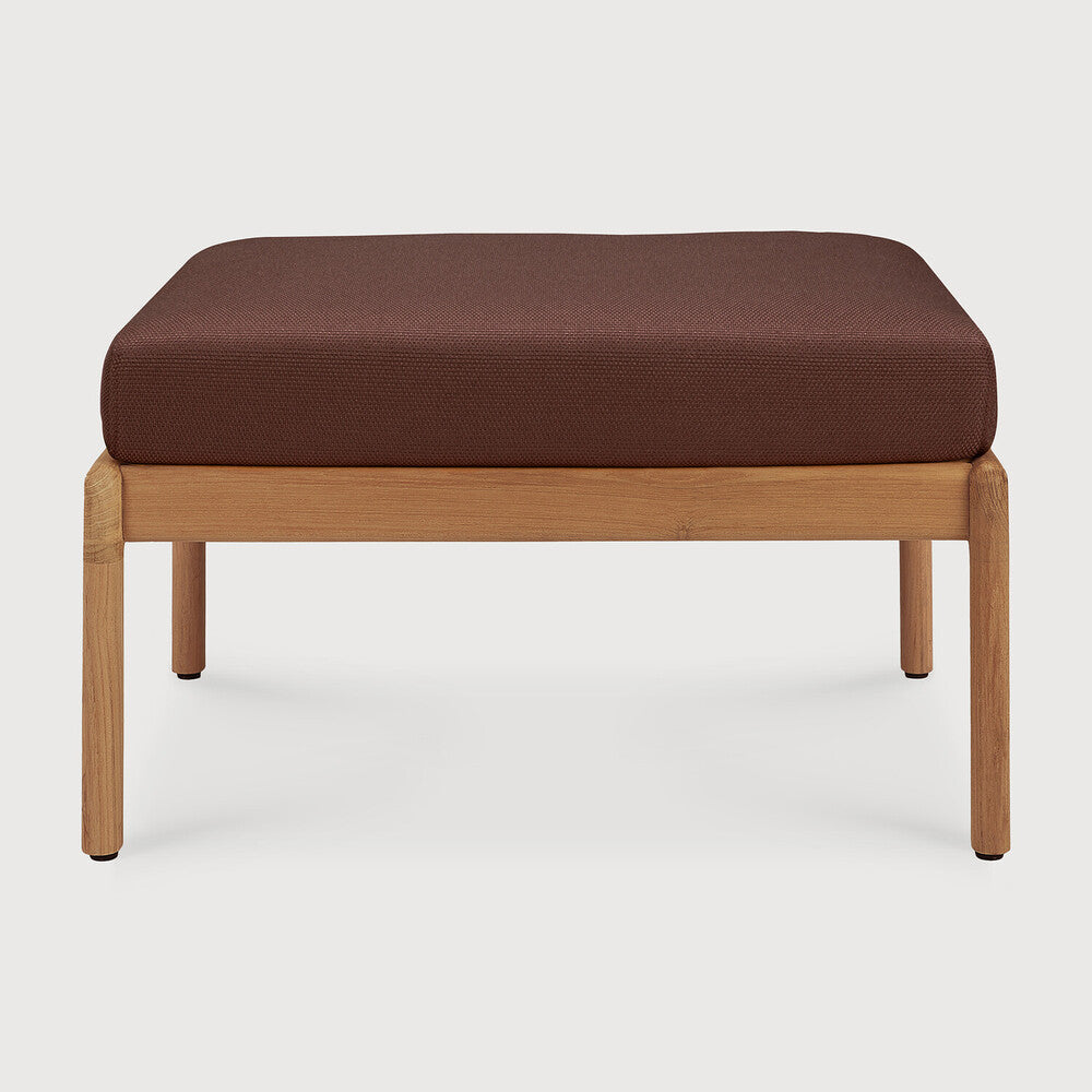 Ethnicraft Jack Outdoor Footstool with FSC-certified solid teak frame