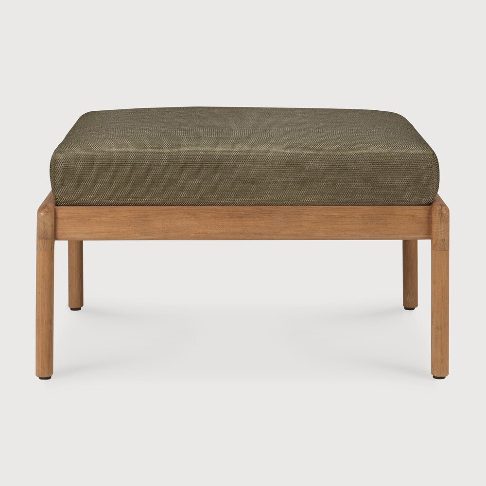 Ethnicraft Jack Outdoor Footstool with FSC-certified solid teak frame