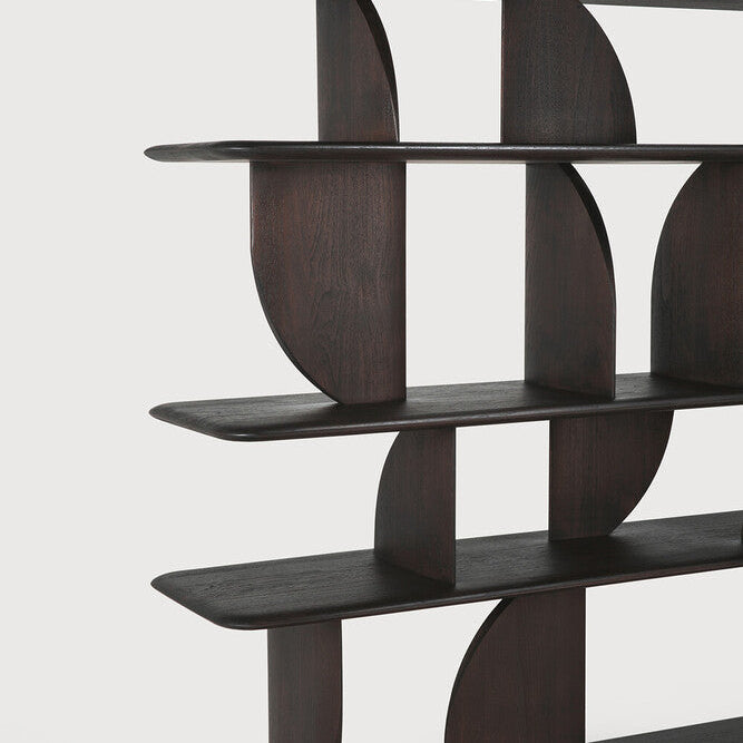 Ethnicraft Geometric Rack in teak, FSC-certified solid teak with varnished finish