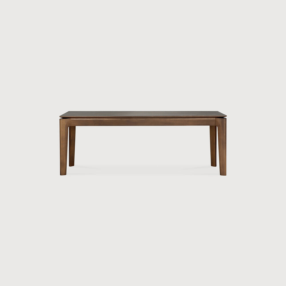 Ethnicraft Bok Bench in teak, FSC-certified solid teak with varnished finish, Belgian solid wood furniture