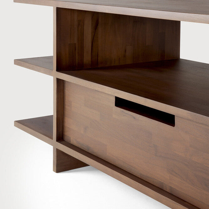 Ethnicraft Kabuki TV Cupboard in teak, FSC-certified solid teak with varnished finish