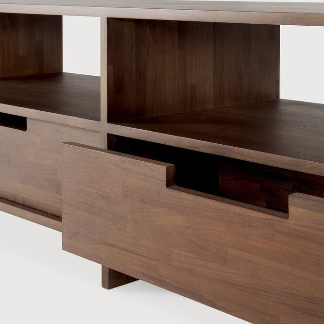 Ethnicraft Kabuki TV Cupboard in teak, FSC-certified solid teak with varnished finish