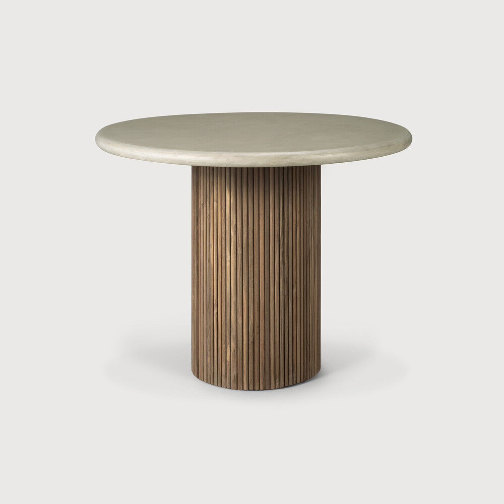 Ethnicraft Roller Max Outdoor Dining Table in teak styled in a dining room