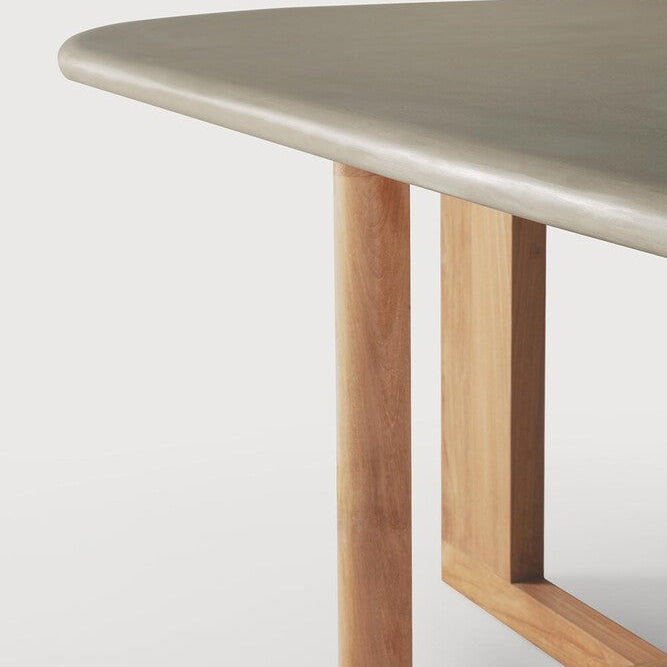 Ethnicraft Trestle Outdoor Dining Table in teak styled in a dining room
