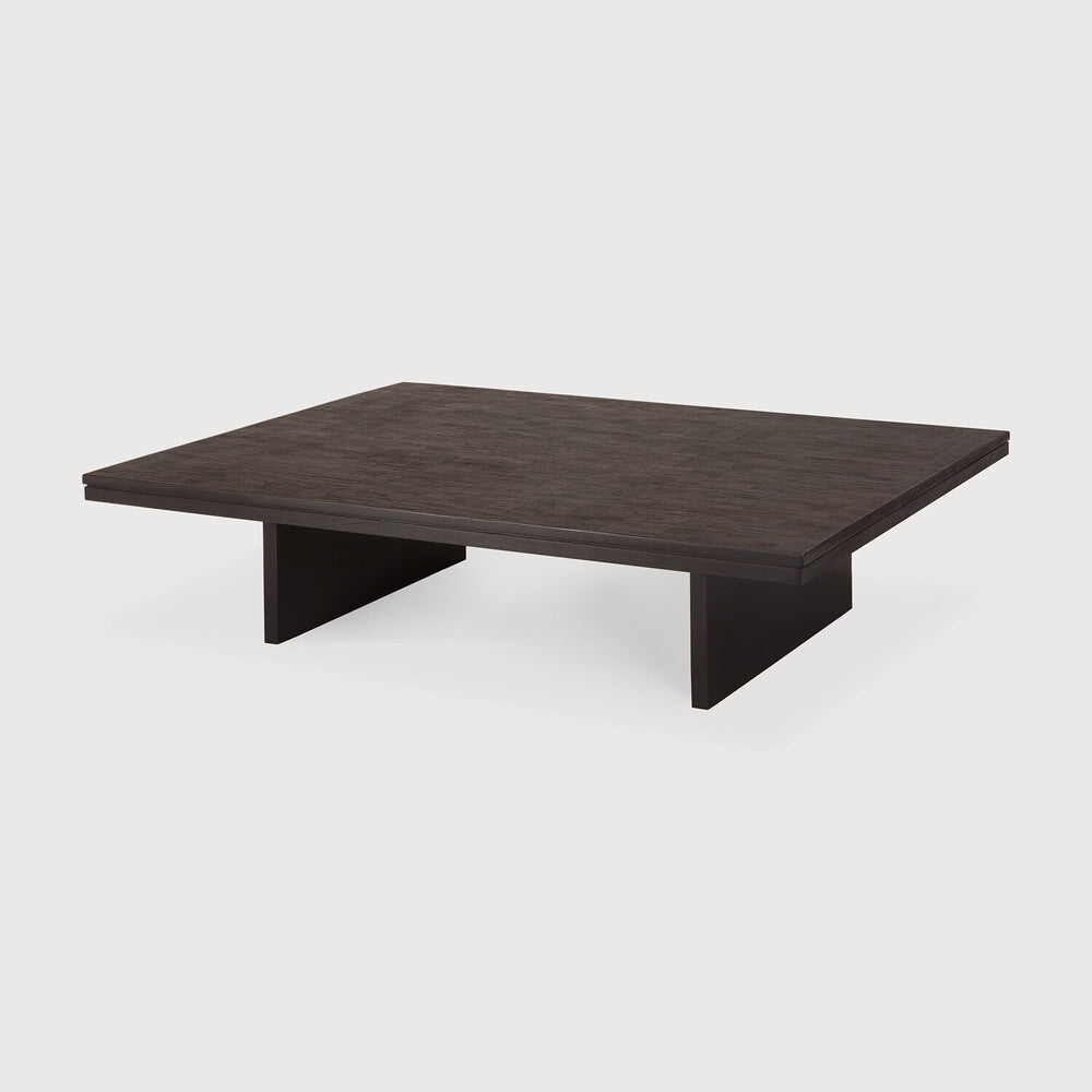 Dark wooden coffee table on a white background
