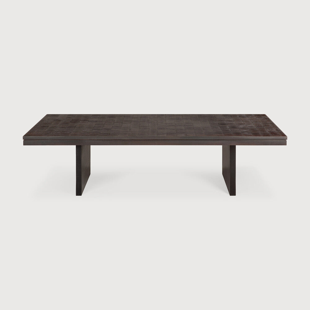 Ethnicraft Grooves Coffee Table in teak, FSC-certified solid teak with varnished finish