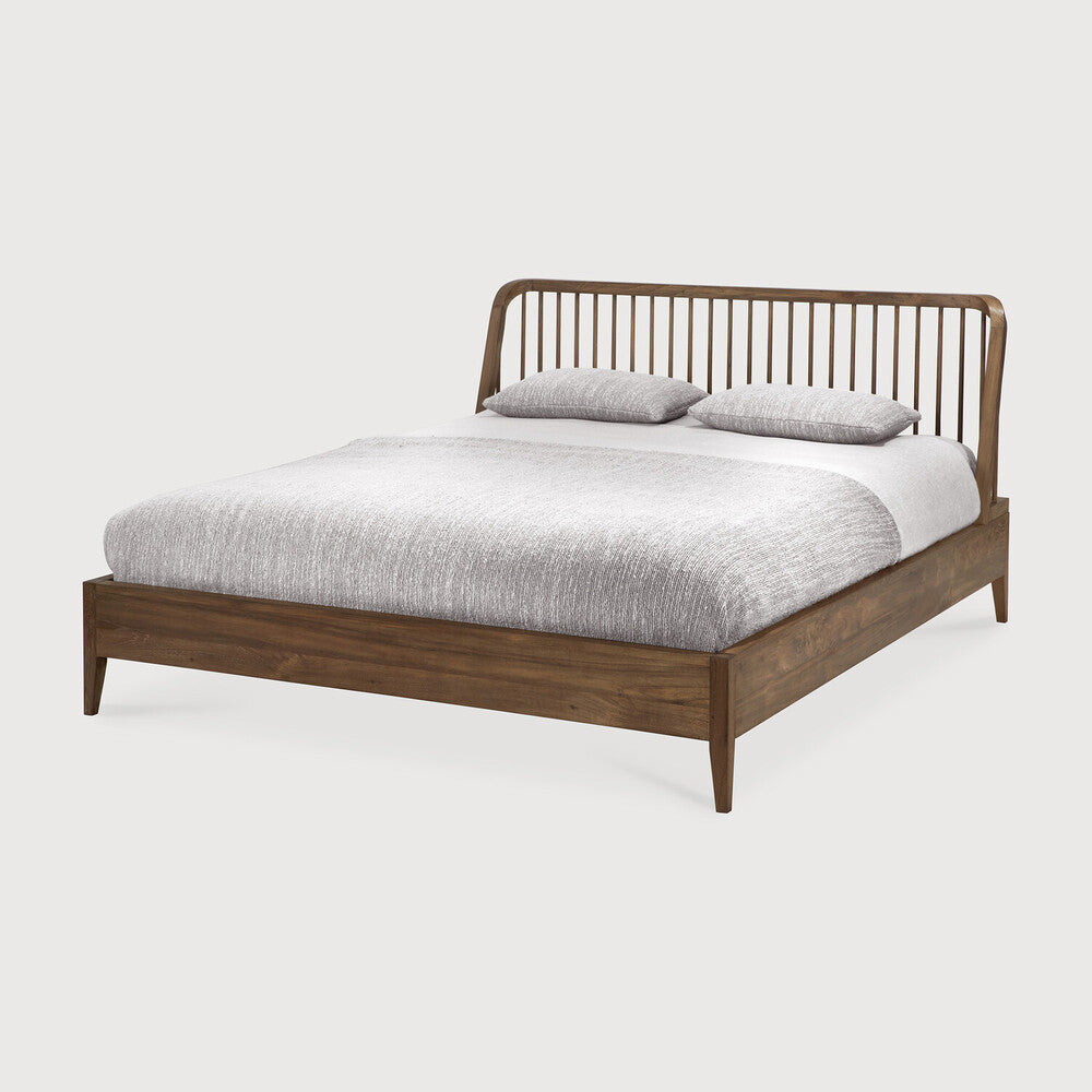Ethnicraft Reclaimed Teak Spindle Bed in teak, FSC-certified solid teak, Belgian solid wood furniture