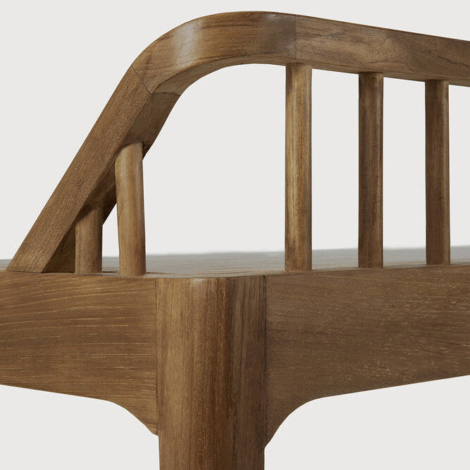 Ethnicraft Reclaimed Teak Spindle Bench in teak, FSC-certified solid teak, Belgian solid wood furniture