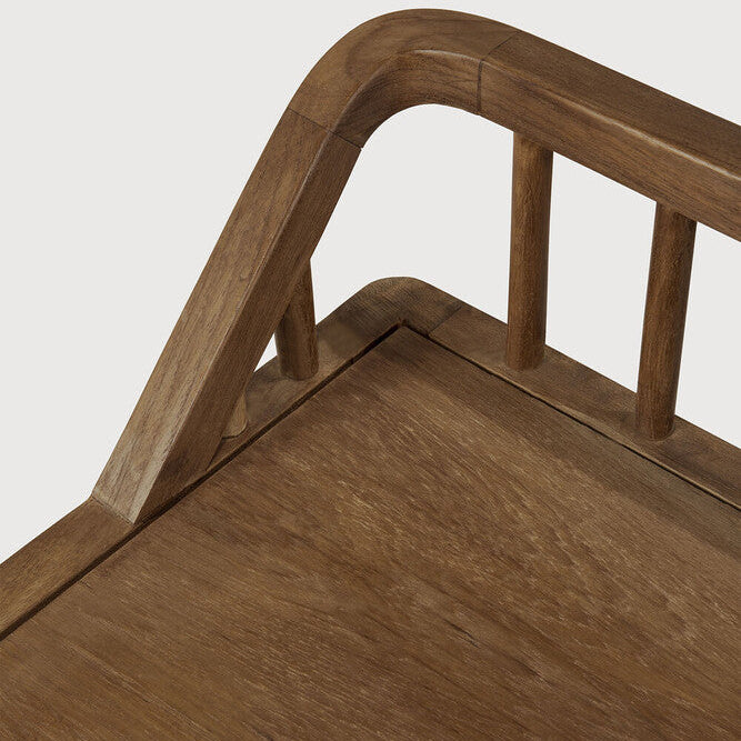Ethnicraft Reclaimed Teak Spindle Bench in teak, FSC-certified solid teak, Belgian solid wood furniture