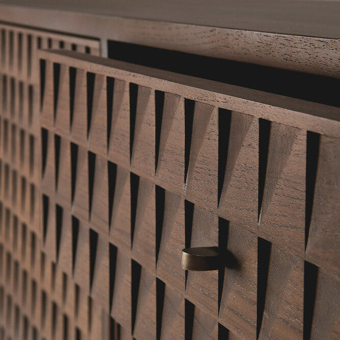 Ethnicraft Sono Sideboard in teak, FSC-certified solid teak with varnished finish