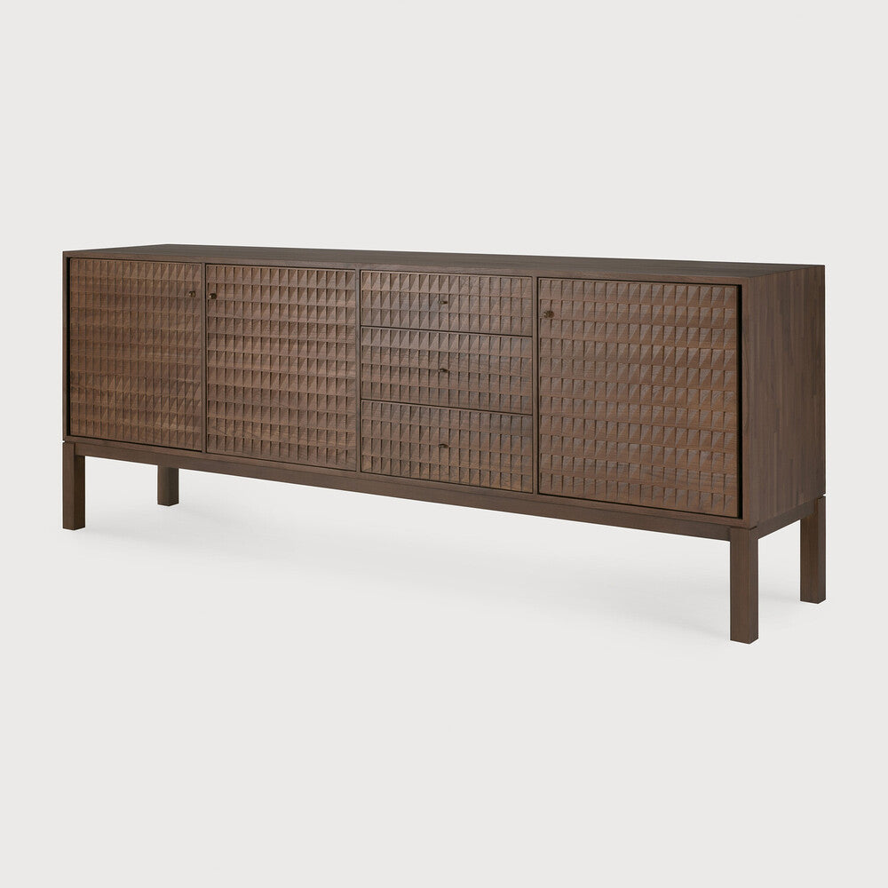 Ethnicraft Sono Sideboard in teak, FSC-certified solid teak with varnished finish