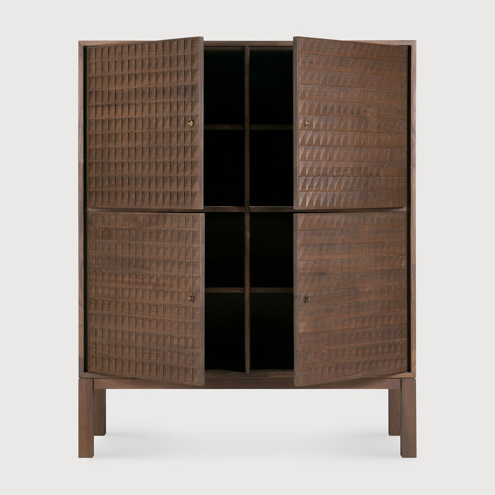 Ethnicraft Sono Cupboard in teak, FSC-certified solid teak with varnished finish