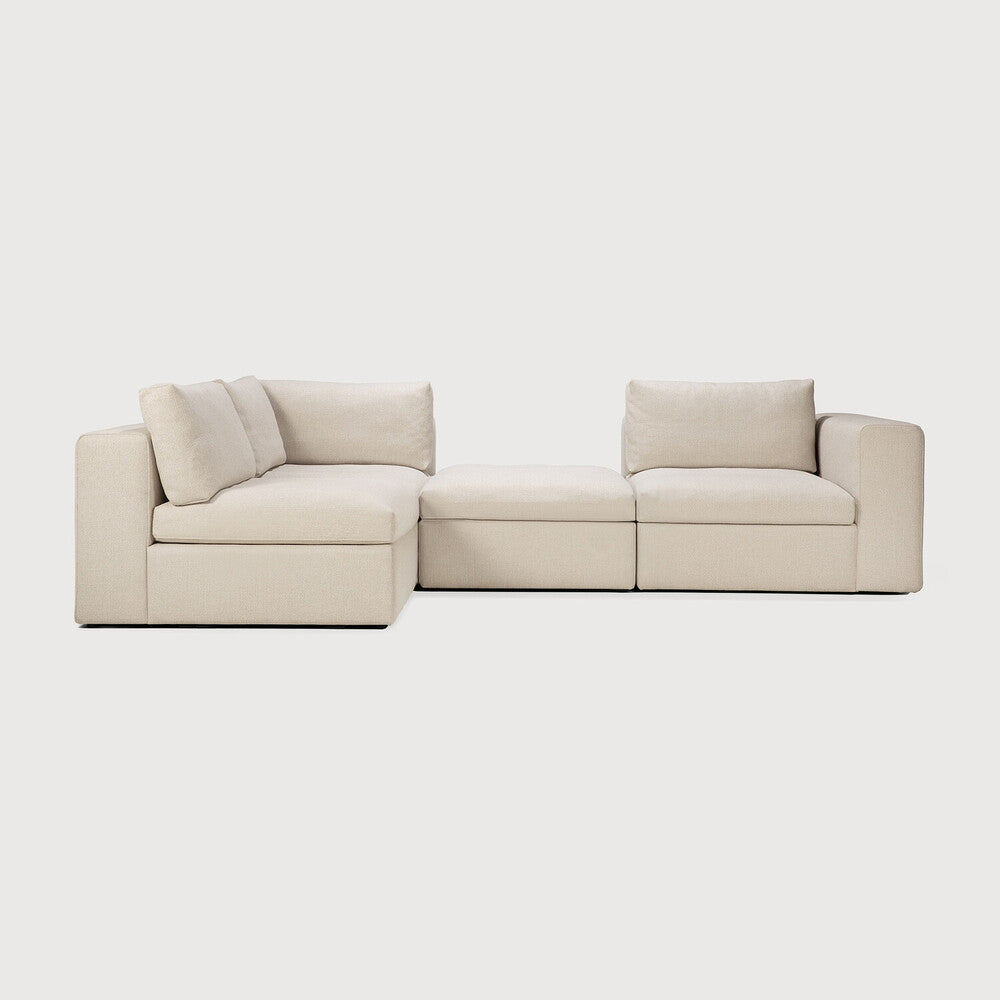 Ethnicraft Mellow Footstool with FSC-certified solid wood frame, Belgian design