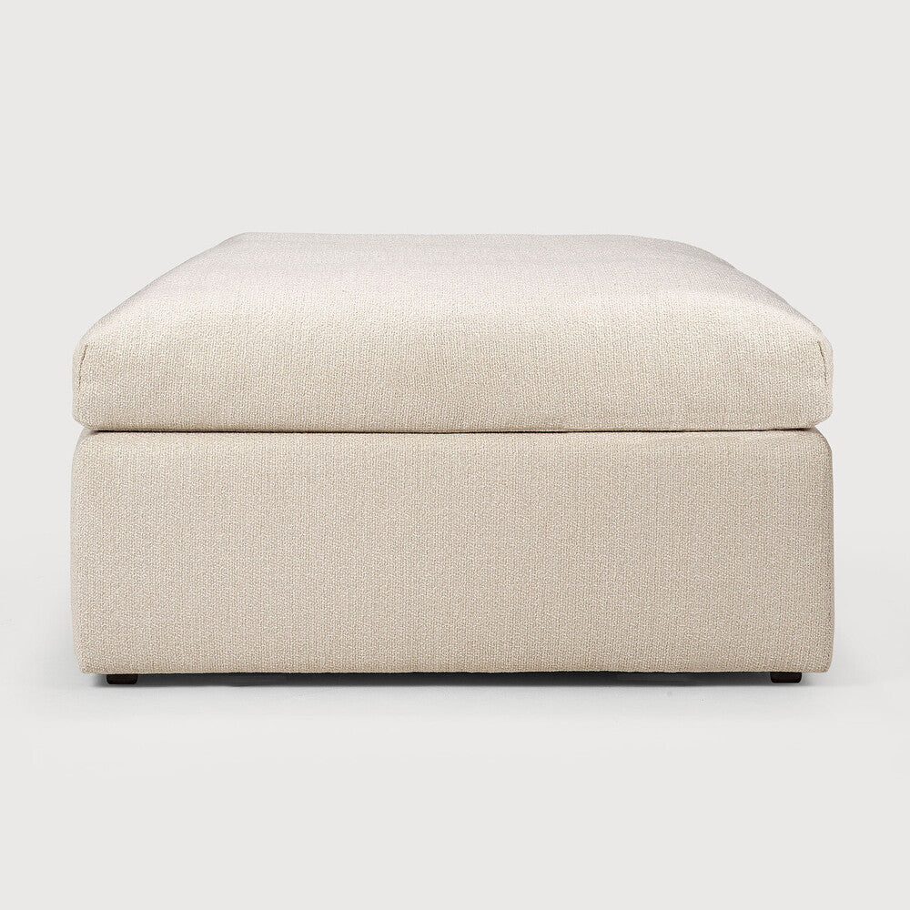 Ethnicraft Mellow Footstool with FSC-certified solid wood frame, Belgian design