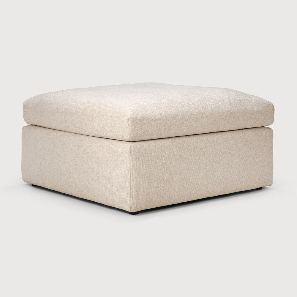 Ethnicraft Mellow Footstool with FSC-certified solid wood frame, Belgian design