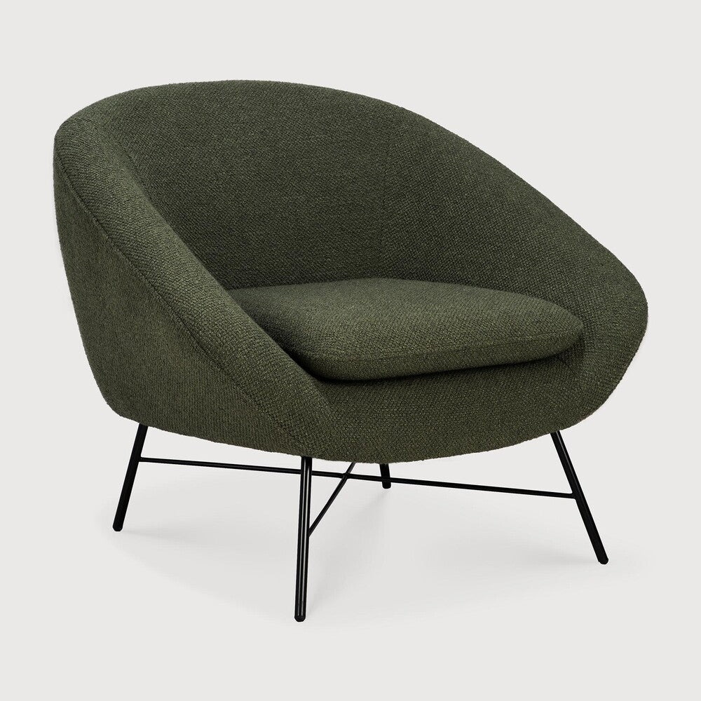 Ethnicraft Barrow Lounge Chair with FSC-certified solid wood frame, Belgian design